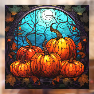 Pumpkin Stained Glass Window Cling