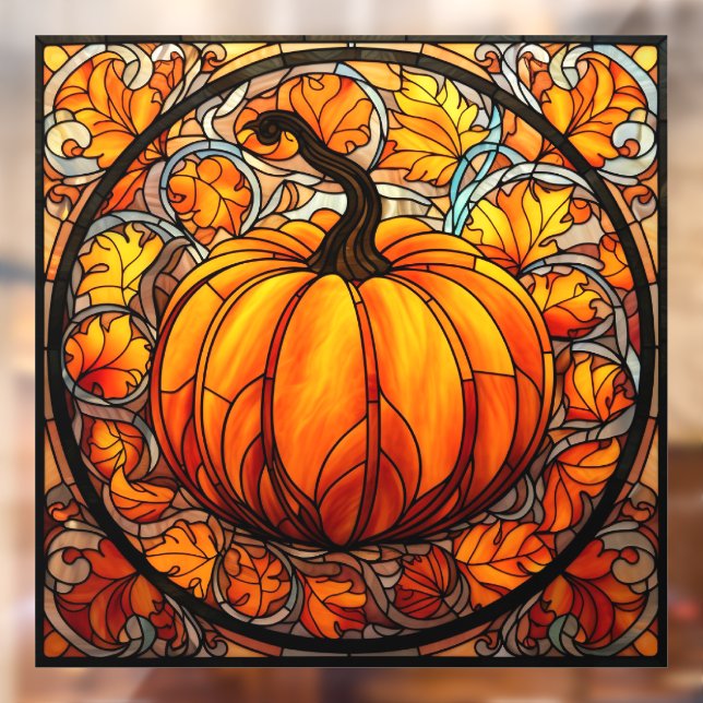 Pumpkin Stained Glass Window Cling (Sheet 2)