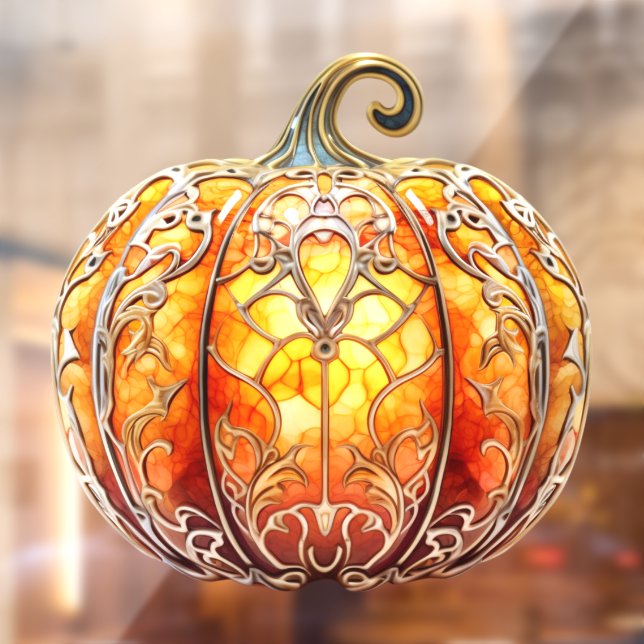 Pumpkin Stained Glass Window Cling (Sheet 2)