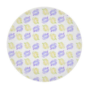 Pumpkin Stamps Hand Painted Halloween Pattern Cutting Board