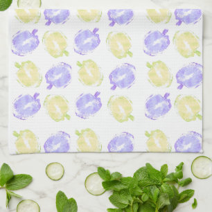Pumpkin Stamps Hand Painted Halloween Pattern   Tea Towel