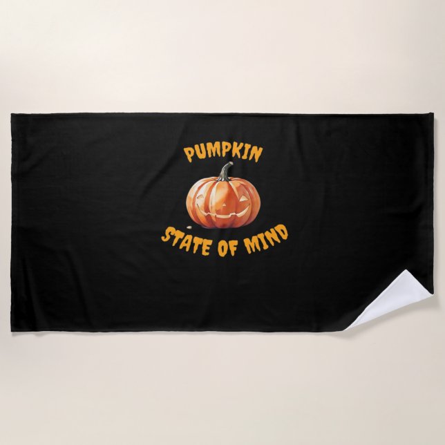 Pumpkin State of Mind - Halloween Classic T-Shirt Beach Towel (Front)