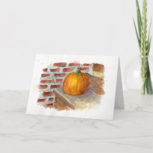 Pumpkin Still Life Watercolor Greeting Card