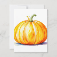 Pumpkin Study A in Watercolors & Pen
