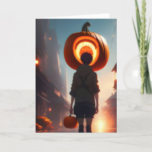Pumpkin Study - Anime - AI - D Holiday Card