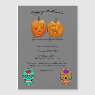 Pumpkin Sugar Skull Halloween Party Invitation