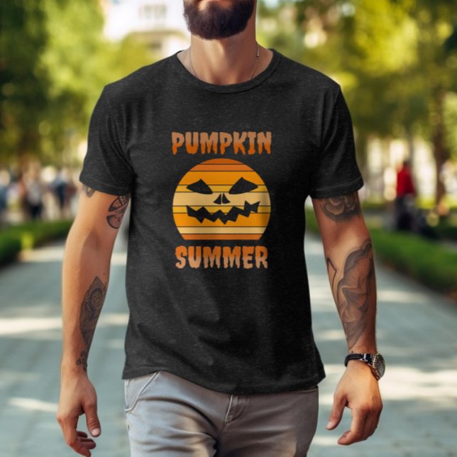 Pumpkin summer. Funny halloween retro sunset  T-Shirt (Creator Uploaded)
