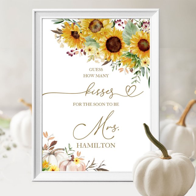 Pumpkin Sunflower How Many Kisses Sign (Creator Uploaded)