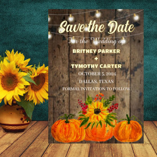 Pumpkin Sunflower Rustic Photo QR Code Wedding