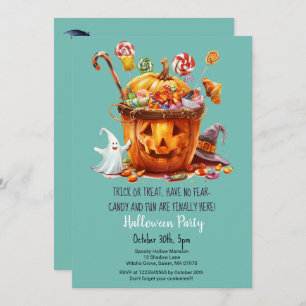 Pumpkin Sweets Cute Ghost Halloween party Invitation