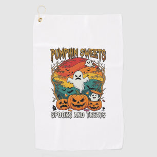 Pumpkin Sweets Spooks Treats Halloween Ghosts Pump Golf Towel