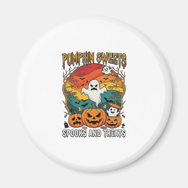 Pumpkin Sweets Spooks Treats Halloween Ghosts Pump Magnet (Front)