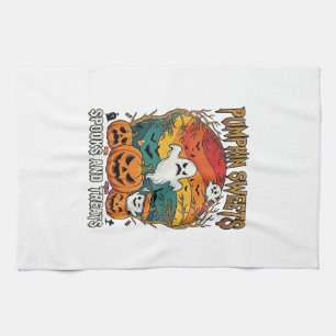 Pumpkin Sweets Spooks Treats Halloween Ghosts Pump Tea Towel