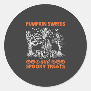 Pumpkin Sweets Spooky Treats Haunted Castle Ghost Classic Round Sticker