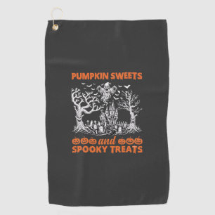 Pumpkin Sweets Spooky Treats Haunted Castle Ghost Golf Towel