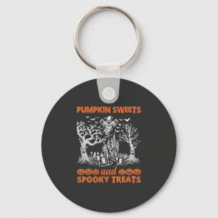 Pumpkin Sweets Spooky Treats Haunted Castle Ghost Key Ring
