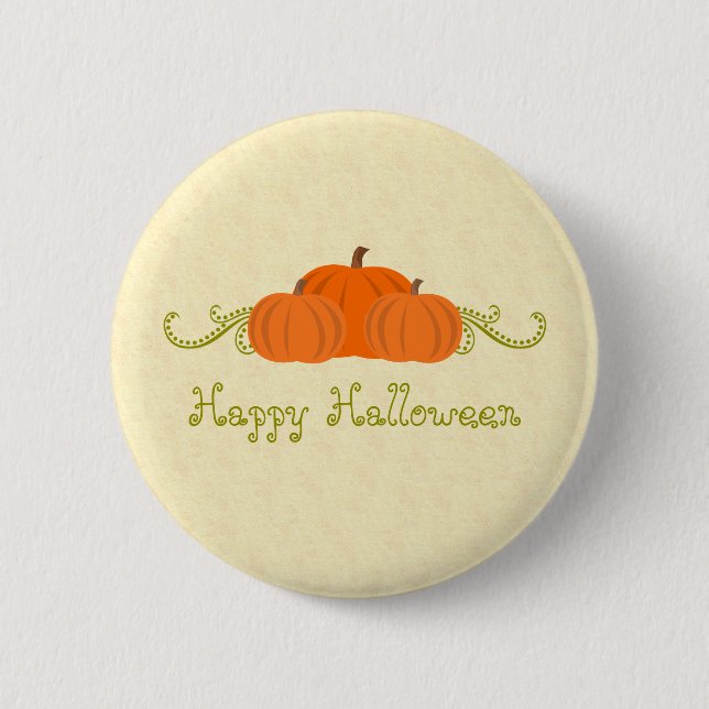 Pumpkin Swirls Halloween Button (Front)