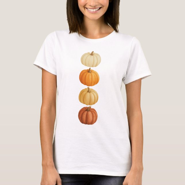 Pumpkin T-Shirt – Cosy Autumn Fall Harvest Tee (Front)
