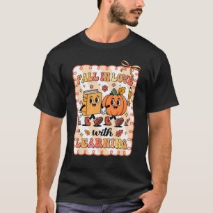 Pumpkin Teacher Preppy Fall In Love With Learning T-Shirt