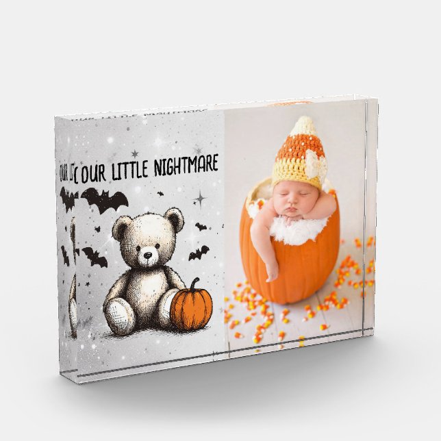 Pumpkin Teddy Photo Block (Left)