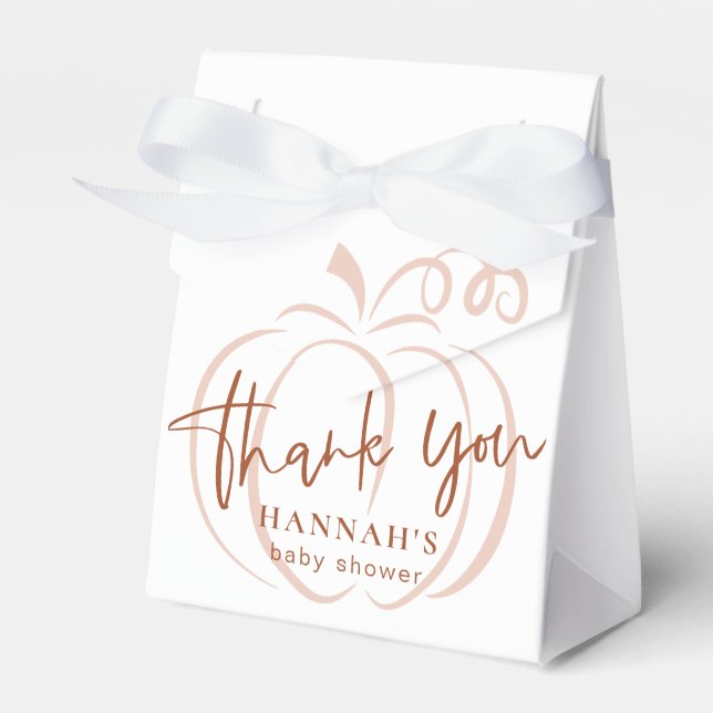 Pumpkin Terracotta Bohemian Earthy Baby Shower Favour Box (Front Side)