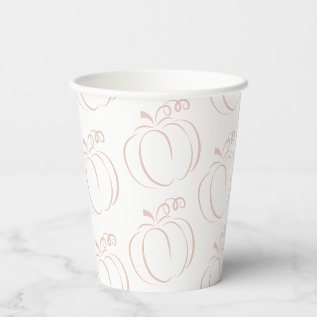 Pumpkin Terracotta Bohemian Earthy Baby Shower Paper Cups (Back)