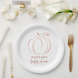 Pumpkin Terracotta Boho Burnt Orange Baby Shower Paper Plate