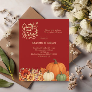 Pumpkin terracotta Thanksgiving Dinner invitation