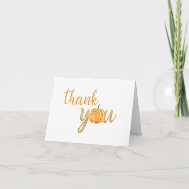 Pumpkin Thank You Card - Orange (Front)
