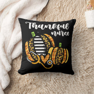 Pumpkin Thankful Nurse Thanksgiving Scrub Fall RN Cushion