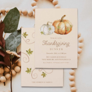 Pumpkin Thanksgiving Dinner Invitation