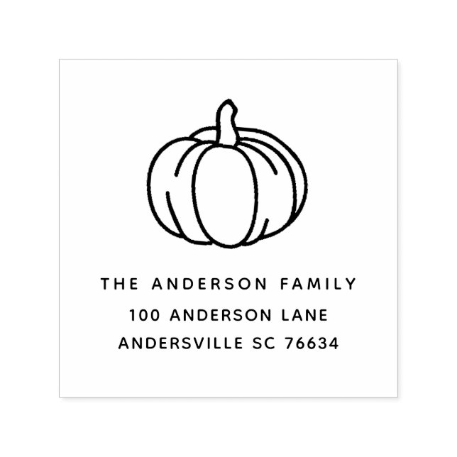 Pumpkin Thanksgiving Family Return Address Self-inking Stamp (Design)