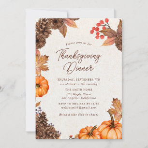 Pumpkin Thanksgiving Invitation