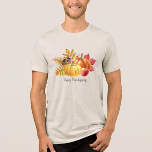 Pumpkin Thanksgiving Men's T-Shirt Tri-Blend Shirt