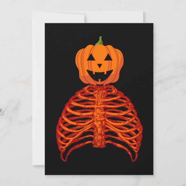pumpkin the skeleton halloween  invitation (Front)