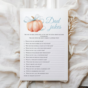 Pumpkin Theme Baby Shower Dad Jokes Activity Games