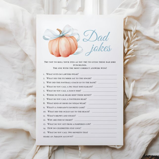 Pumpkin Theme Baby Shower Dad Jokes Activity Games (Creator Uploaded)