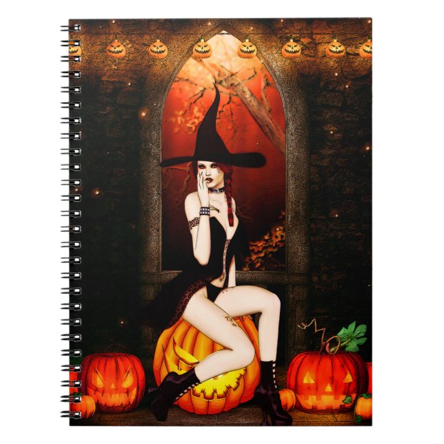 Pumpkin Throne Witch Notebook (Front)