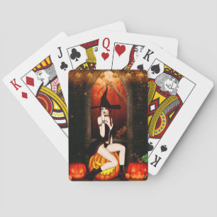 Pumpkin Throne Witch Playing Cards