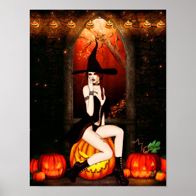 Pumpkin Throne Witch Poster (Front)