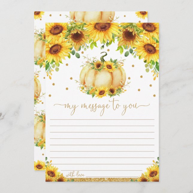 Pumpkin Time Capsule Message To You Blank Cards (Front/Back)