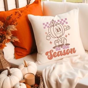 Pumpkin tis the Season Fall Retro Groovy  Cushion
