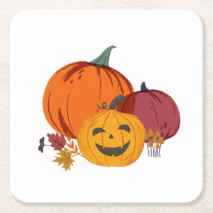 Pumpkin to Talk About Square Paper Coaster