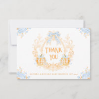 Pumpkin Toile Crest Elegant Boy Baby Shower
