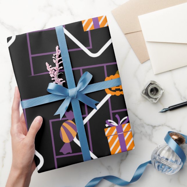 "Pumpkin Treats Halloween Wrapping Paper" Paper (Gifting)