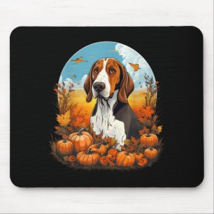 Pumpkin Treeing Walker Coonhound Dog Halloween Mouse Pad