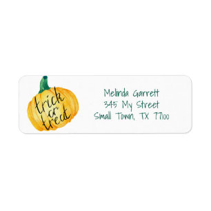 Pumpkin Trick or Treat Halloween Custom Address Return Address Label
