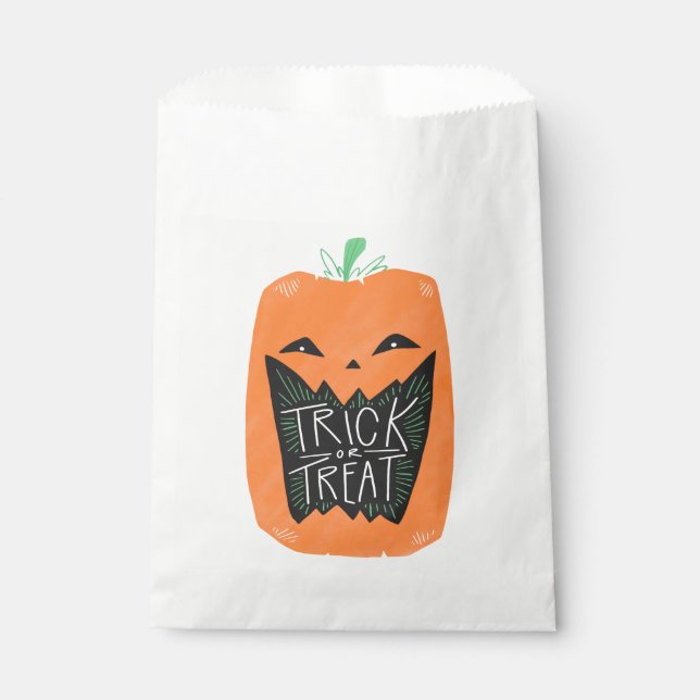 Pumpkin Trick or Treat Halloween Favour Bag (Front)
