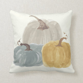 Pumpkin Trio in watercolor Cushion