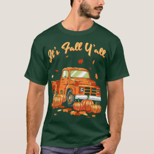 Pumpkin Truck Autumn Leaves Fall Season Squash Dri T-Shirt